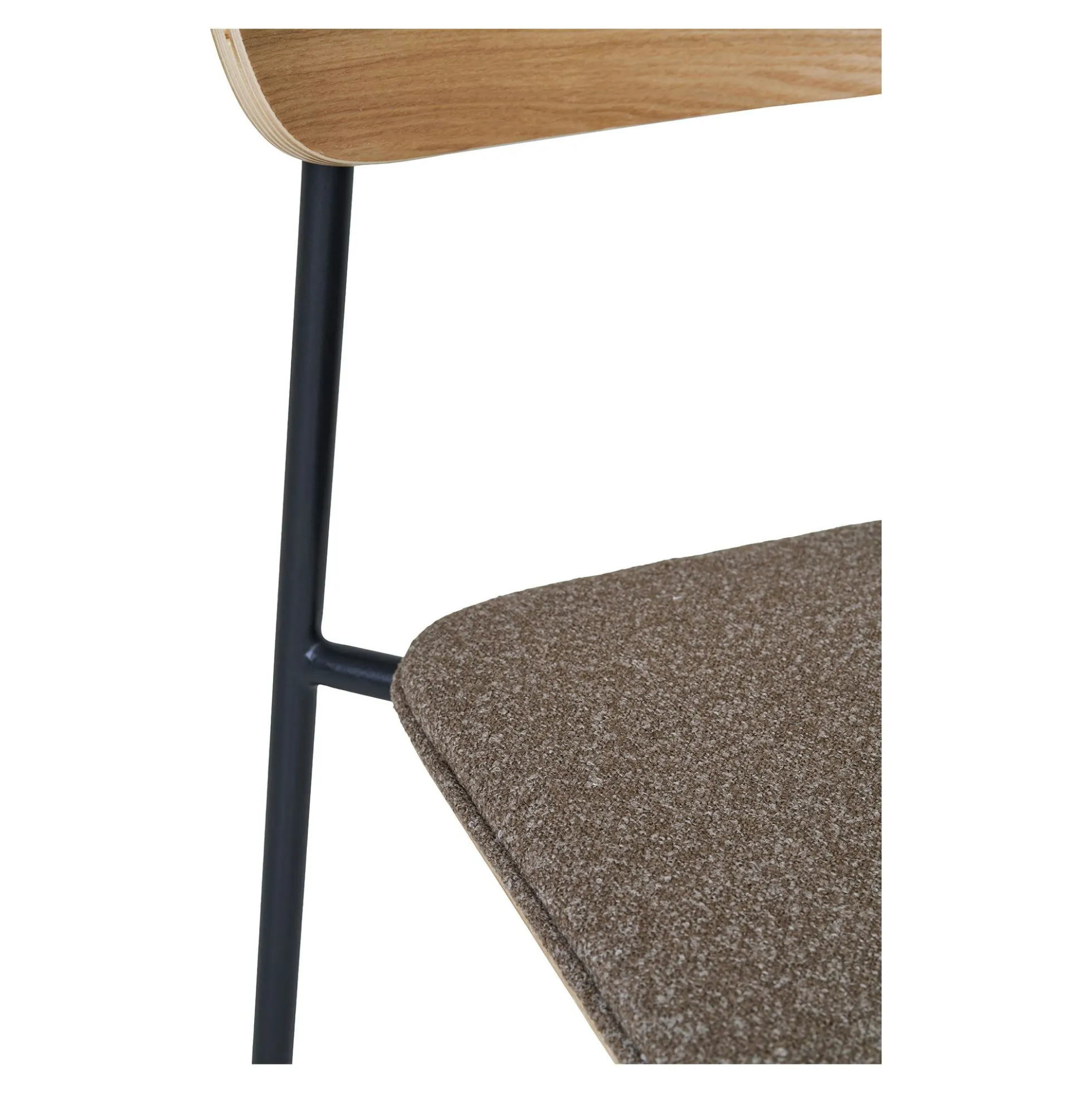 Chaise en bois style écolier avec assise tissu marron (lot de 2) BERLIN