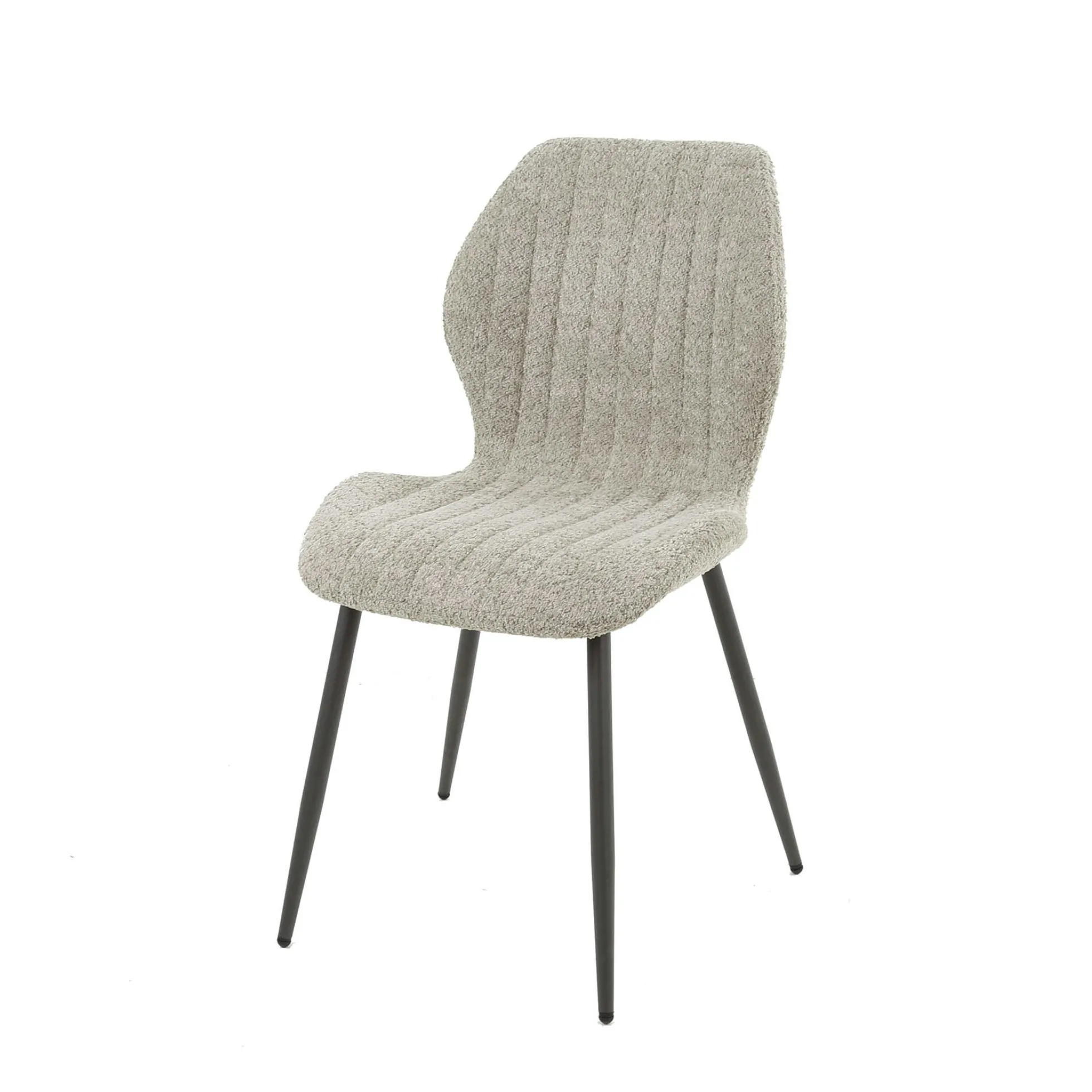 Chaise en bouclette sable à rayures (lot de 2) GALWAY
