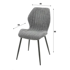 Chaise en bouclette sable à rayures (lot de 2) GALWAY