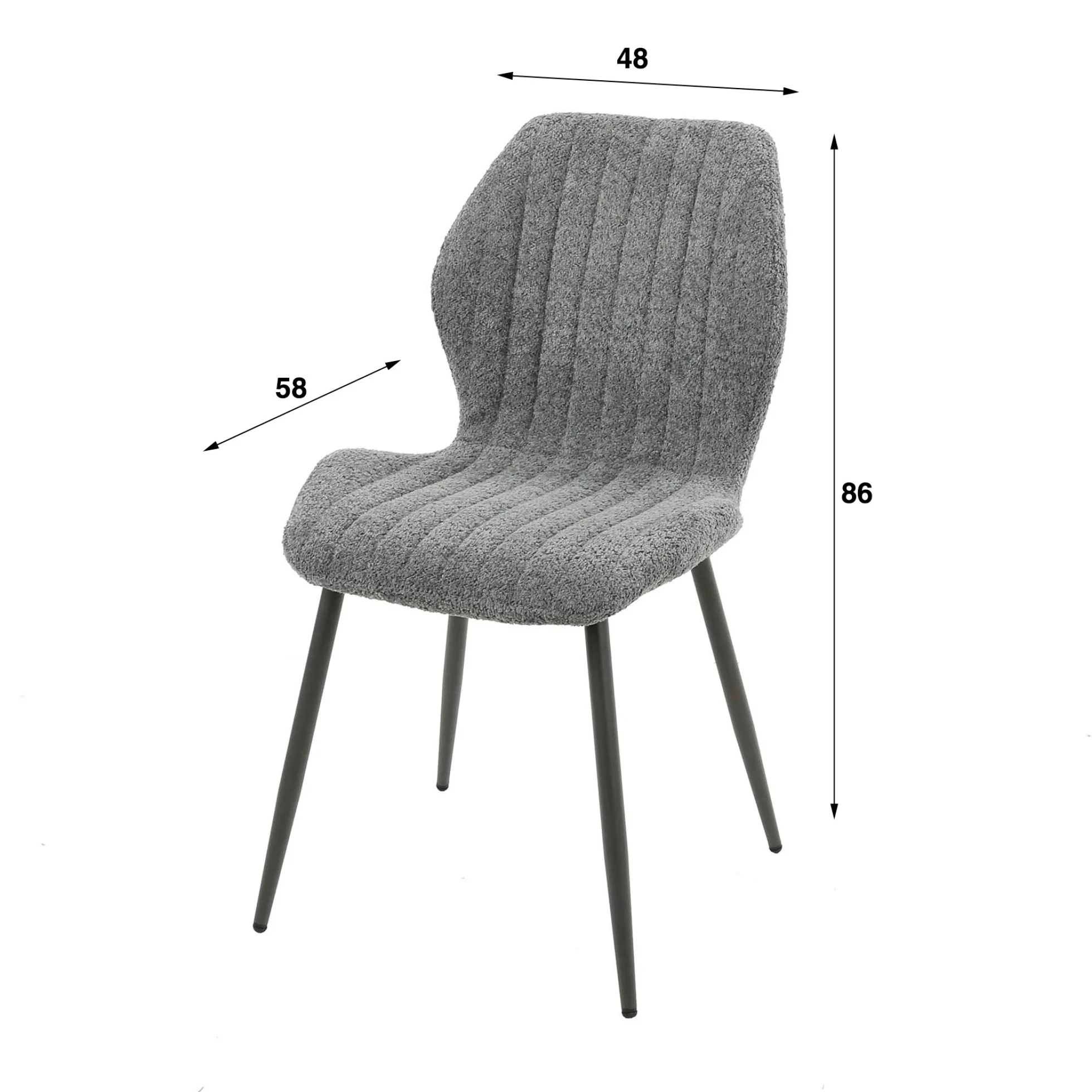 Chaise en bouclette sable à rayures (lot de 2) GALWAY