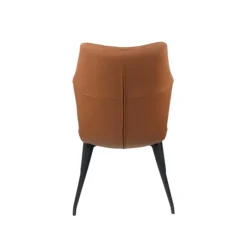 Chaise en cuir cognac design damier (lot de 2) LOMBARDIE