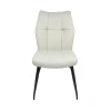 Chaise en cuir ivoire design damier (lot de 2) LOMBARDIE
