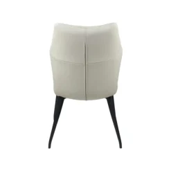 Chaise en cuir ivoire design damier (lot de 2) LOMBARDIE