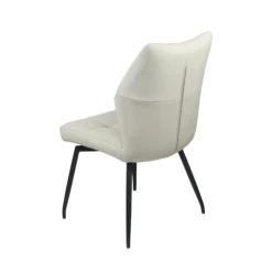Chaise en cuir ivoire design damier (lot de 2) LOMBARDIE