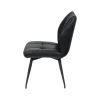 Chaise en cuir noir design damier (lot de 2) LOMBARDIE
