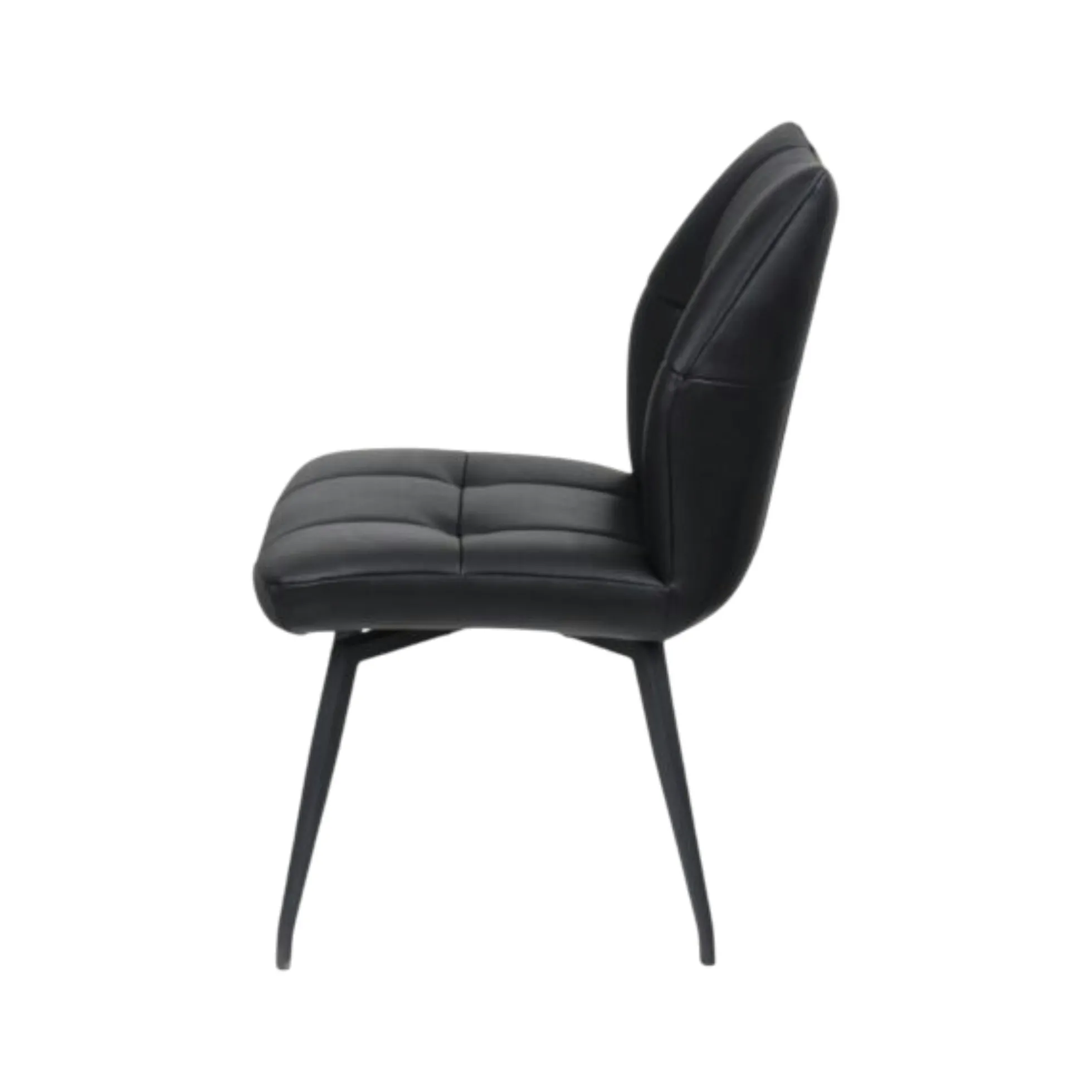 Chaise en cuir noir design damier (lot de 2) LOMBARDIE
