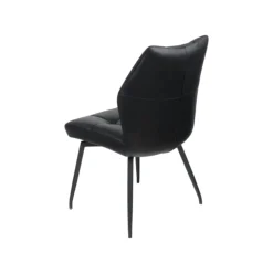 Chaise en cuir noir design damier (lot de 2) LOMBARDIE