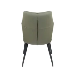 Chaise en cuir vert design damier (lot de 2) LOMBARDIE