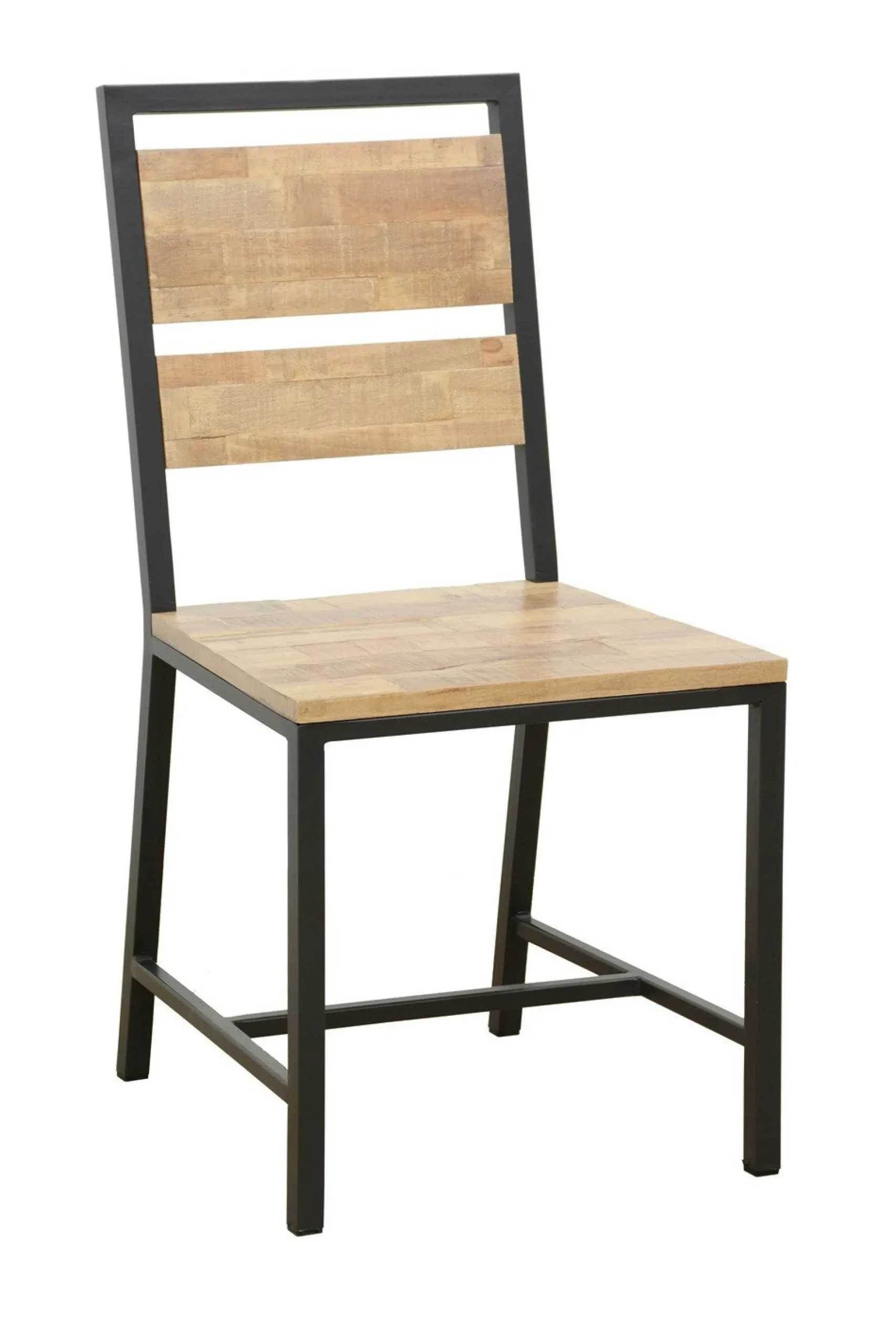 Chaise en Hévéa recyclé naturel et métal 45x51x90cm LOFT