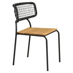 Chaise en teck et métal noir (lot de 2) LAKEWOOD