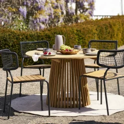 Chaise en teck et métal noir (lot de 2) LAKEWOOD