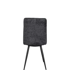 Chaise en tissu anthracite motif damier (lot de 2) LOMBARDIE