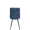 Chaise en tissu bleu motif damier (lot de 2) LOMBARDIE