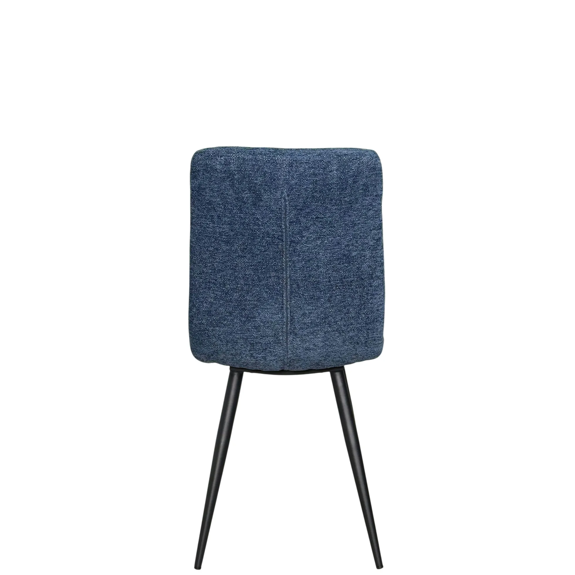 Chaise en tissu bleu motif damier (lot de 2) LOMBARDIE