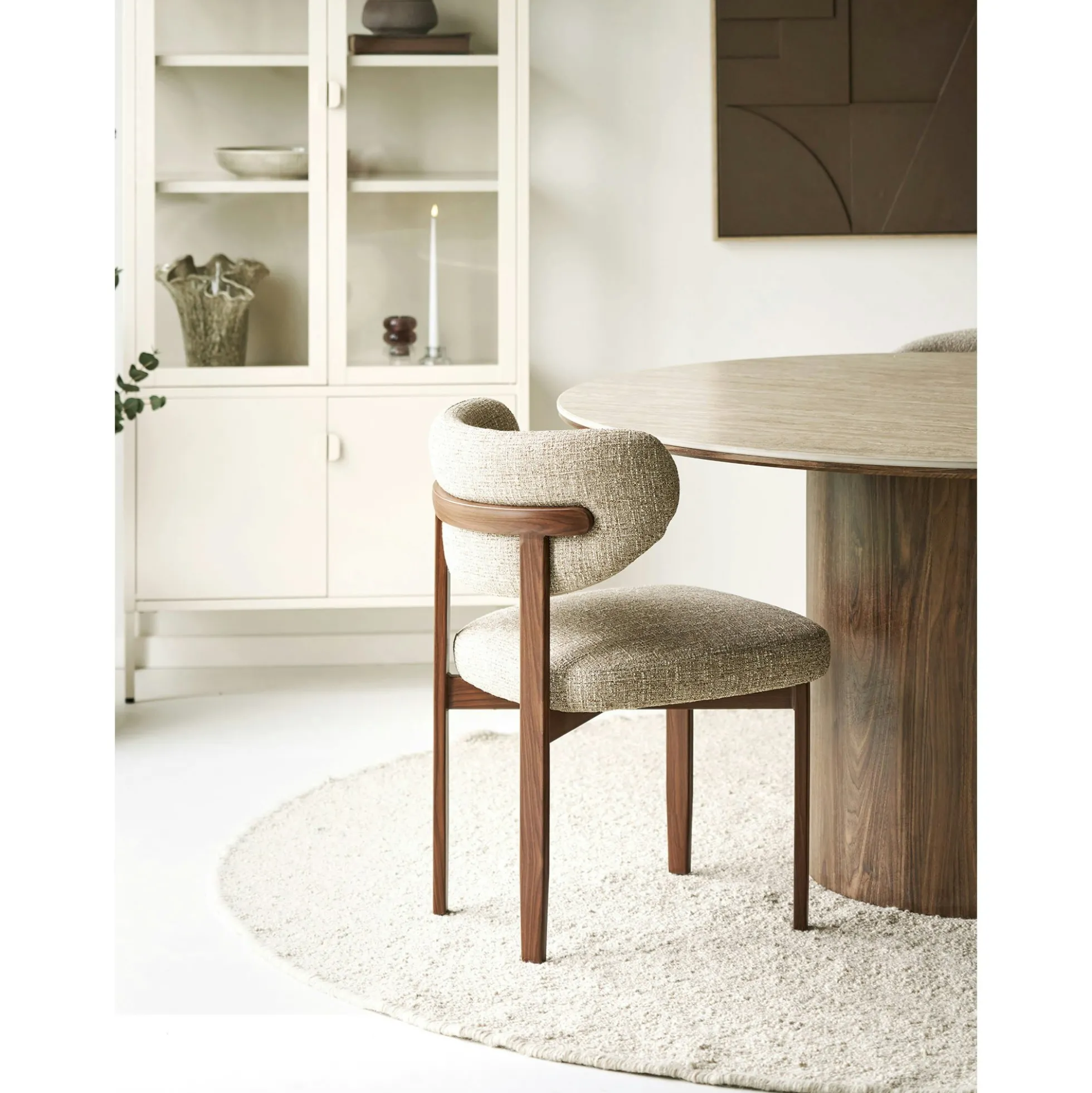 Chaise en tissu brun clair et bois (lot de 2) MONTREUX