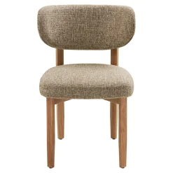 Chaise en tissu brun foncé et bois (lot de 2) MONTREUX
