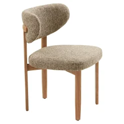 Chaise en tissu brun foncé et bois (lot de 2) MONTREUX