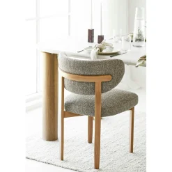 Chaise en tissu brun foncé et bois (lot de 2) MONTREUX