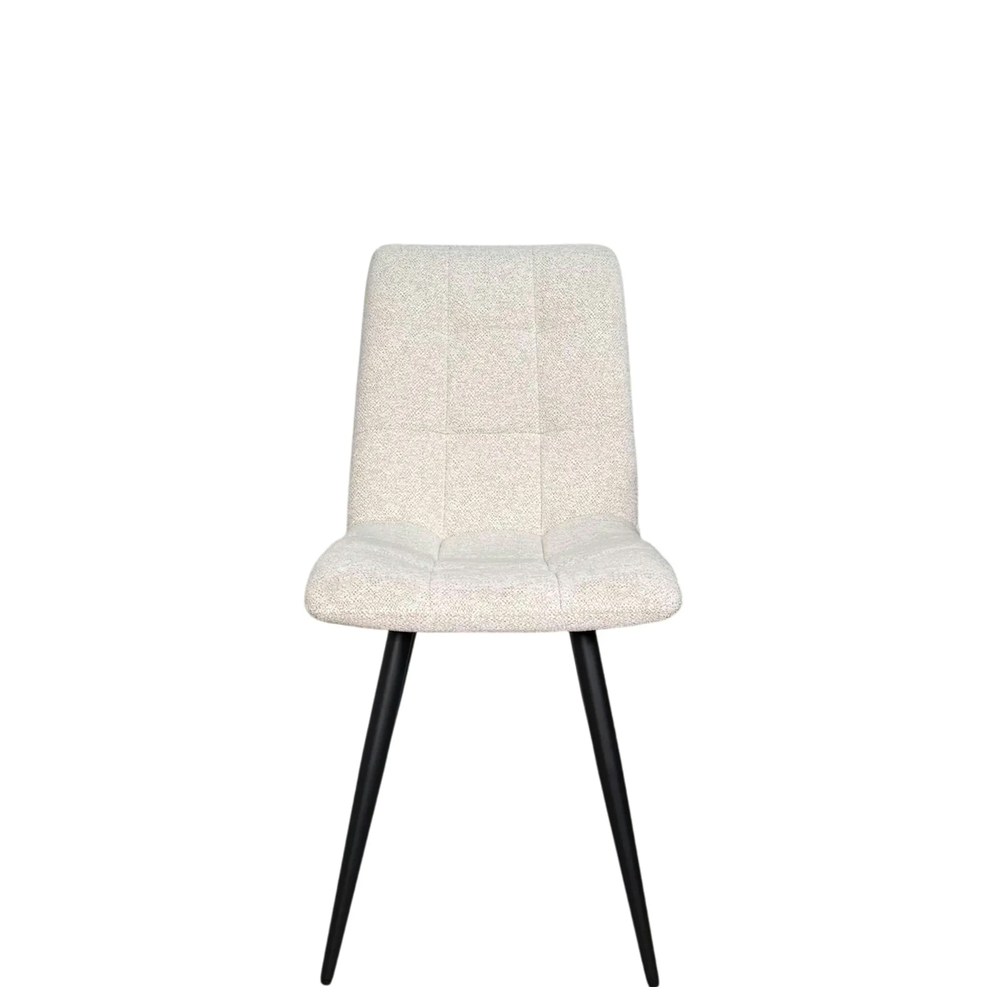 Chaise en tissu écru motif damier (lot de 2) LOMBARDIE
