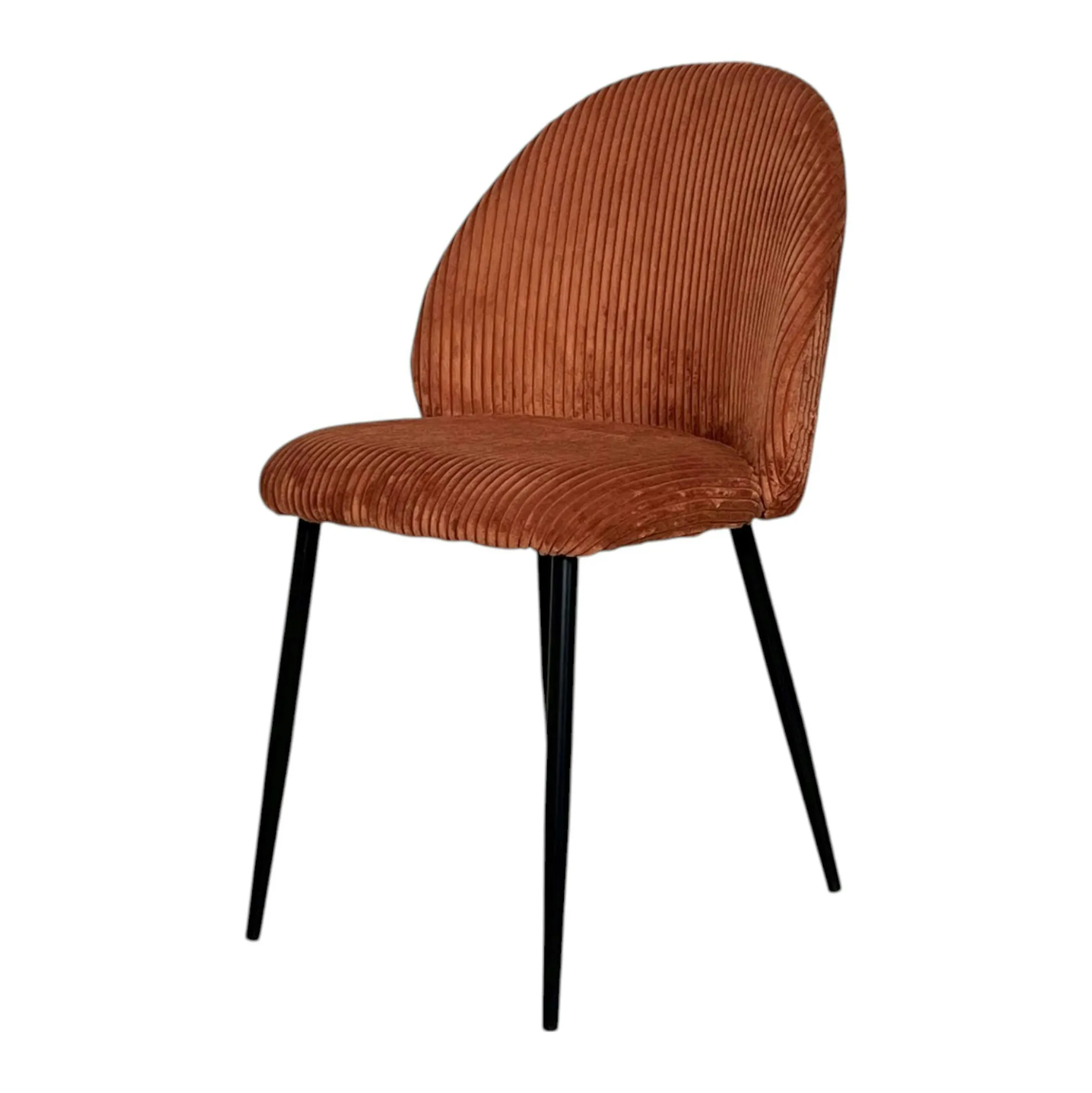 Chaise en tissu côtelé rouille (lot de 2) IENA