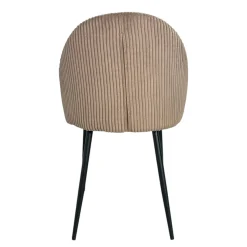 Chaise en tissu côtelé taupe (lot de 2) IENA