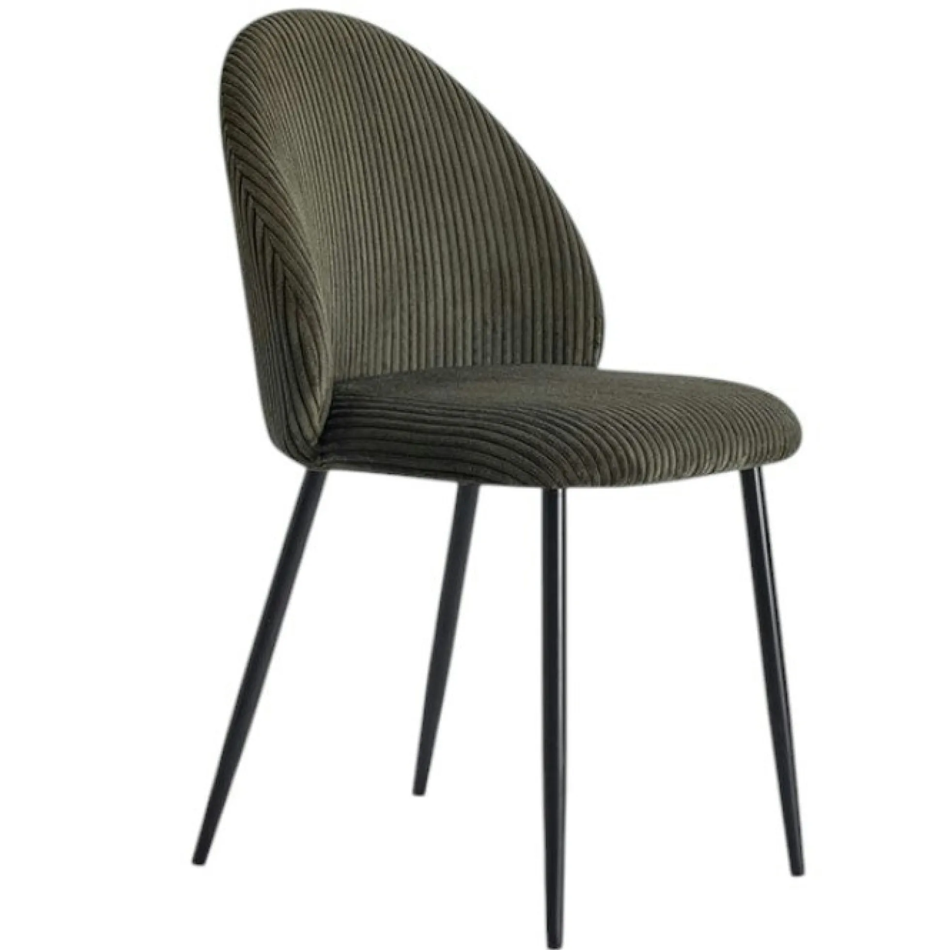 Chaise en tissu côtelé vert (lot de 2) IENA