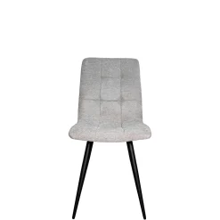 Chaise en tissu gris clair motif damier (lot de 2) LOMBARDIE