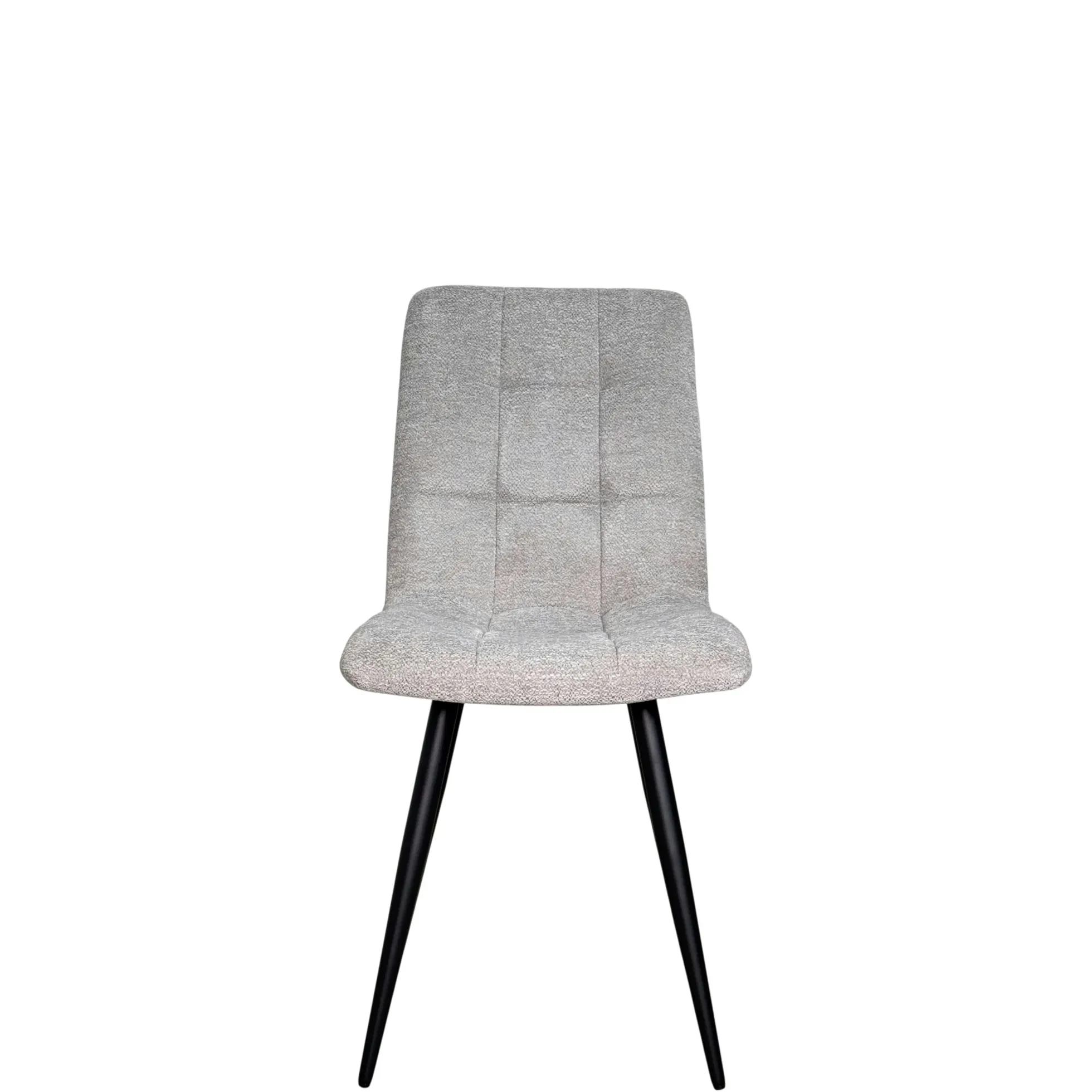 Chaise en tissu gris clair motif damier (lot de 2) LOMBARDIE