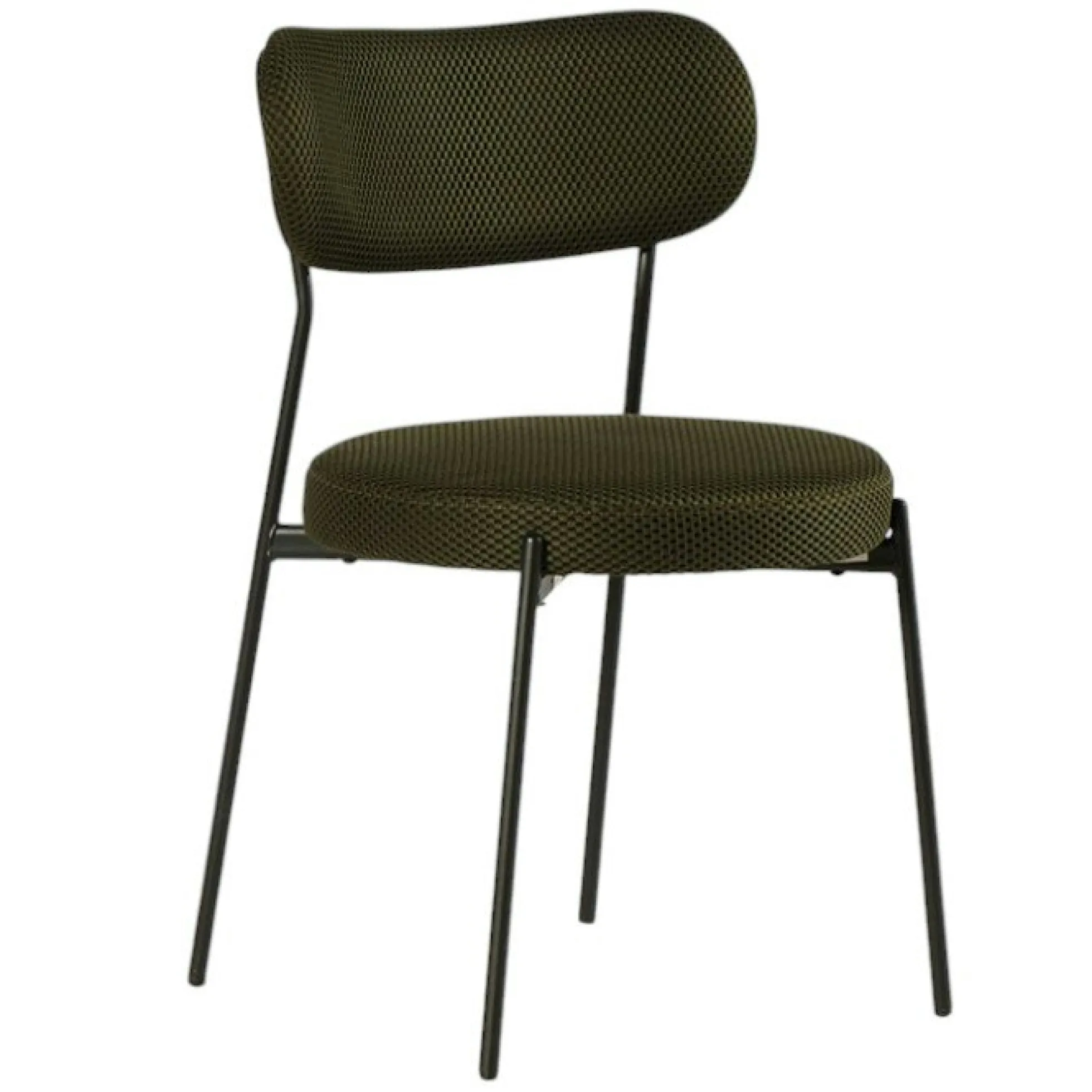 Chaise en tissu résille matelassée vert (lot de 2) IENA