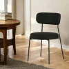Chaise en tissu résille matelassée noir (lot de 2) IENA