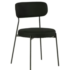 Chaise en tissu résille matelassée noir (lot de 2) IENA