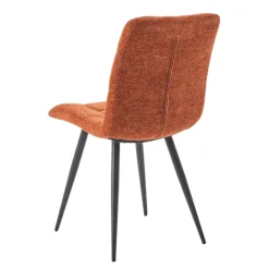 Chaise en tissu terracotta motif damier (lot de 2) LOMBARDIE