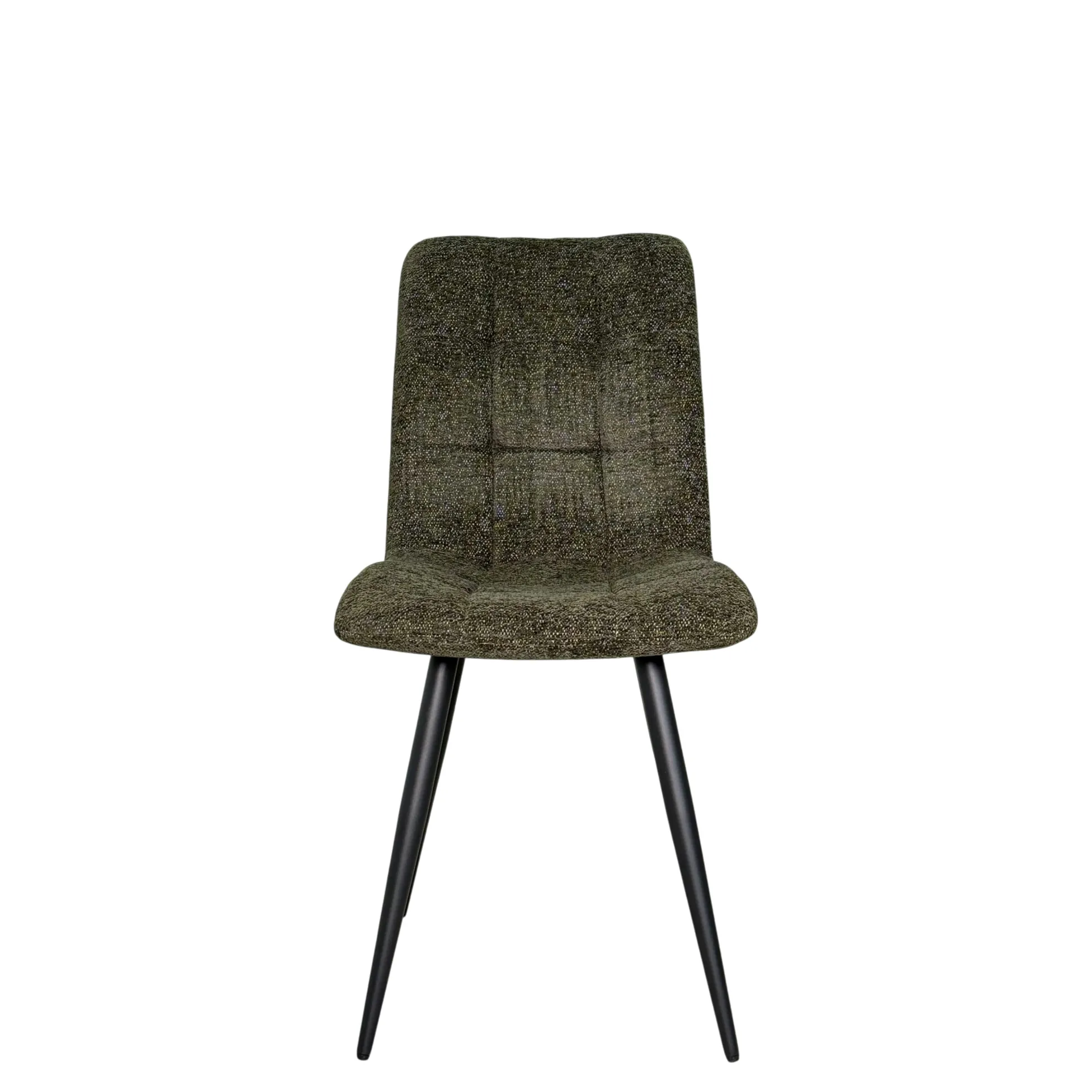Chaise en tissu vert motif damier (lot de 2) LOMBARDIE