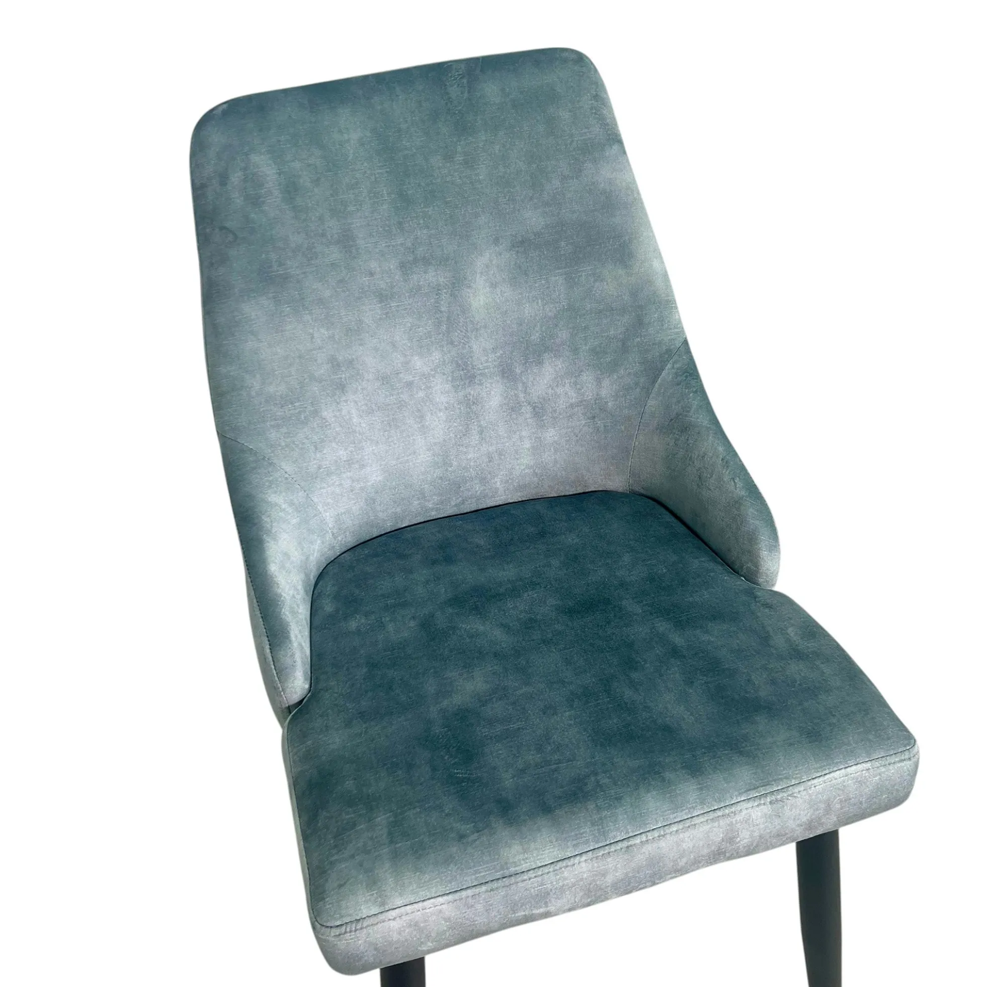 Chaise en velours bleu pétrole (lot de 2) MALMOE