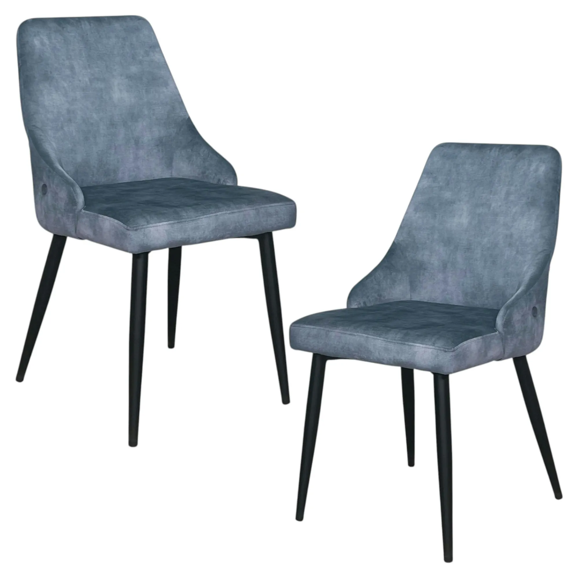 Chaise en velours bleu pétrole (lot de 2) MALMOE