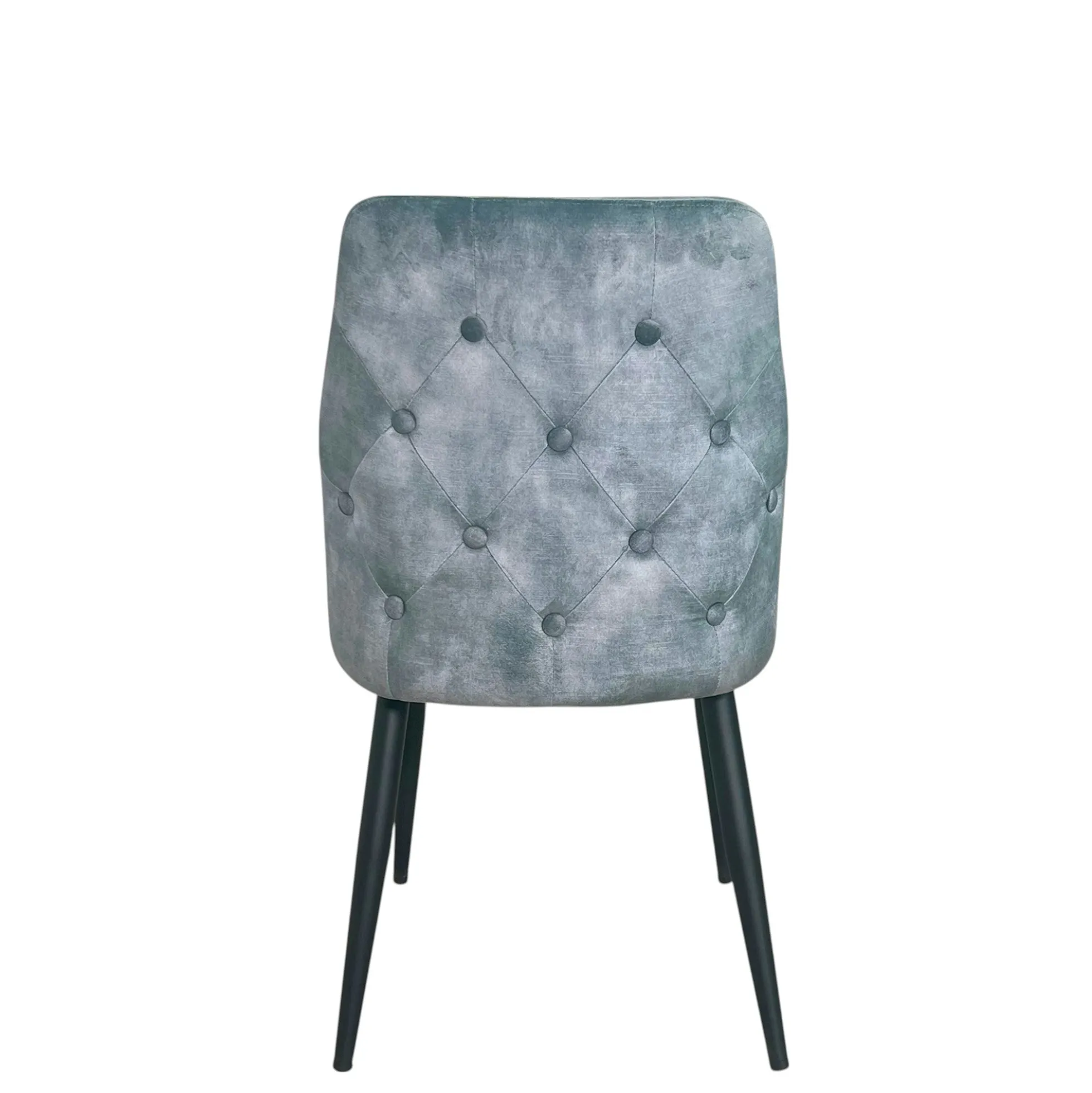 Chaise en velours bleu pétrole (lot de 2) MALMOE