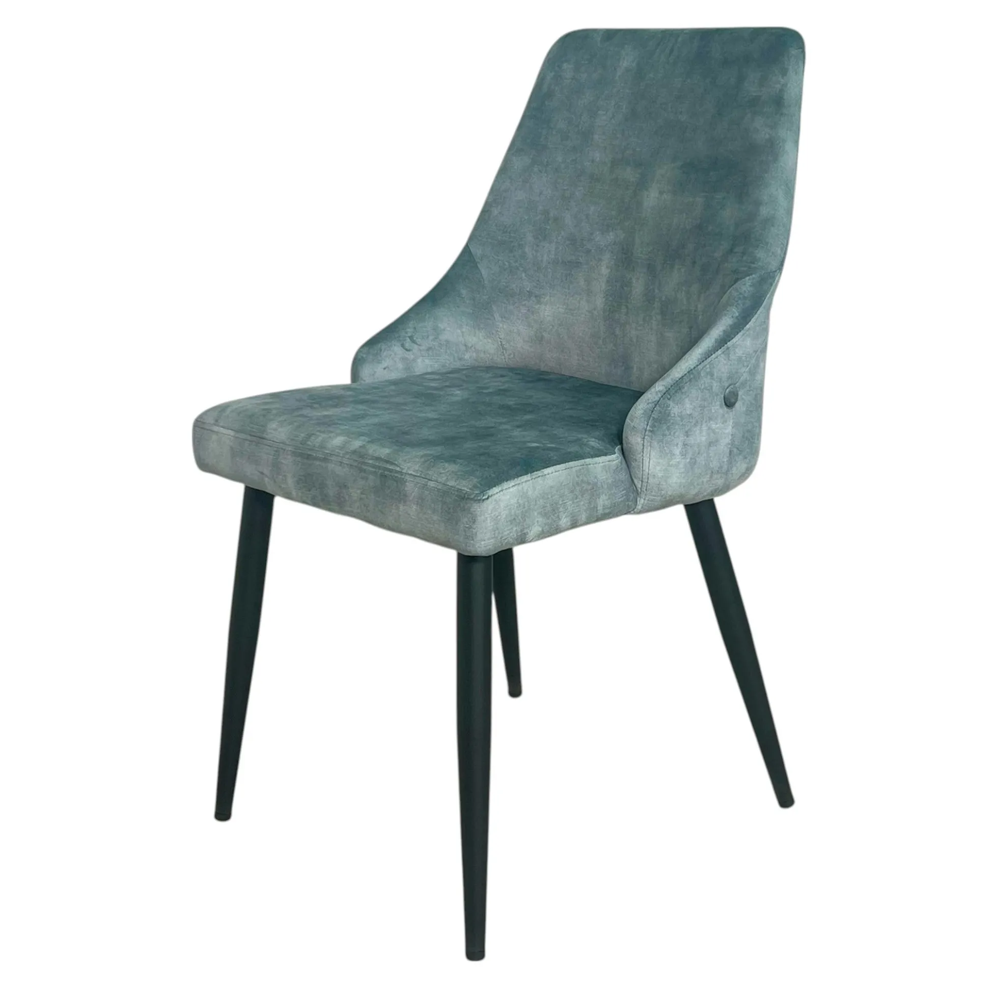 Chaise en velours bleu pétrole (lot de 2) MALMOE