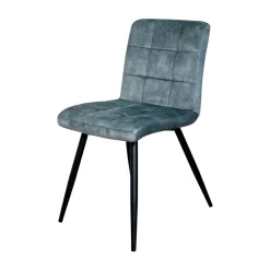 Chaise en velours capitonné bleu pétrole MALMOE (lot de 2)
