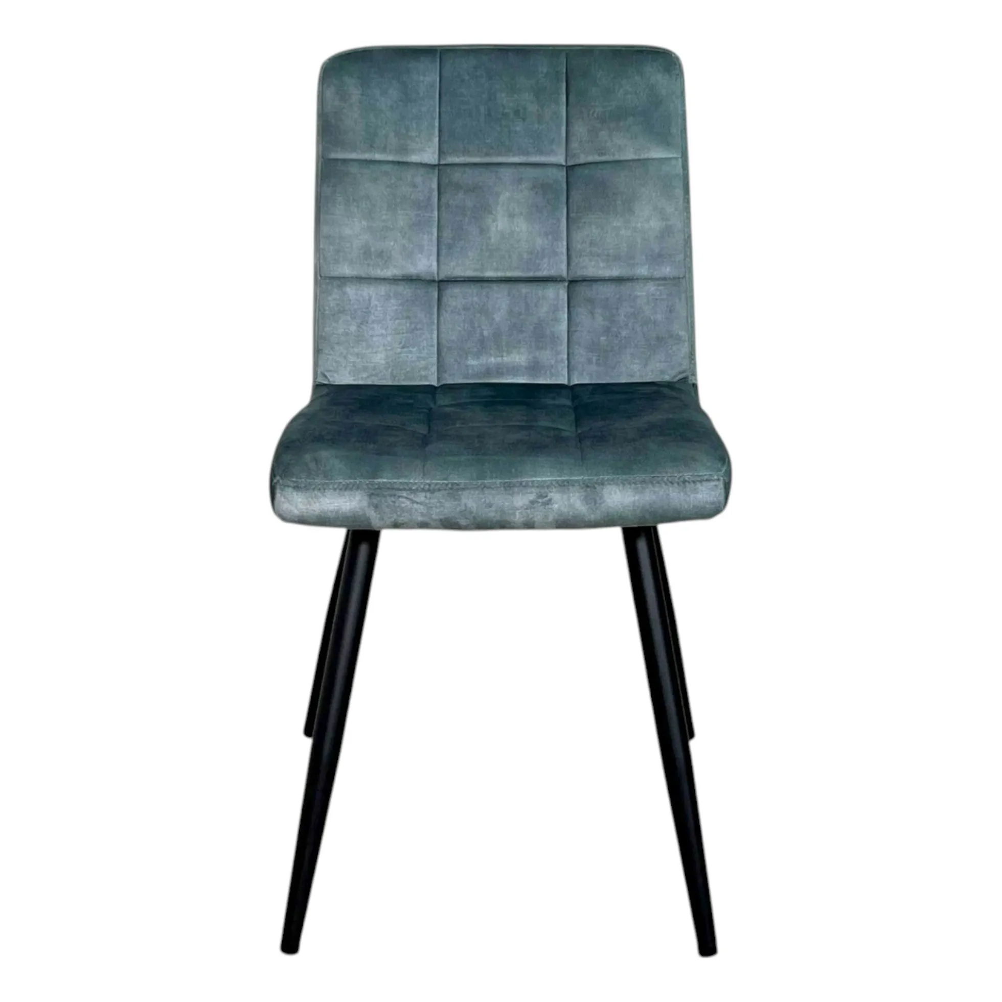 Chaise en velours capitonné bleu pétrole MALMOE (lot de 2)