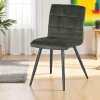 Chaise en velours capitonné kaki MALMOE (lot de 2)