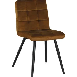 Chaise en velours capitonné moutarde MALMOE (lot de 2)
