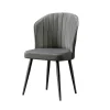 Chaise en velours gris - dossier enveloppant ROSARIO (Lot de 2)