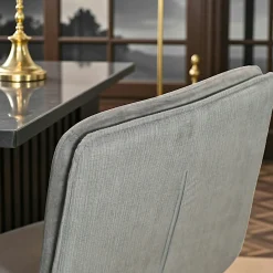 Chaise en velours gris à double coussinage (lot de 2) OKA