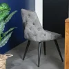 Chaise en velours gris (lot de 2) MALMOE