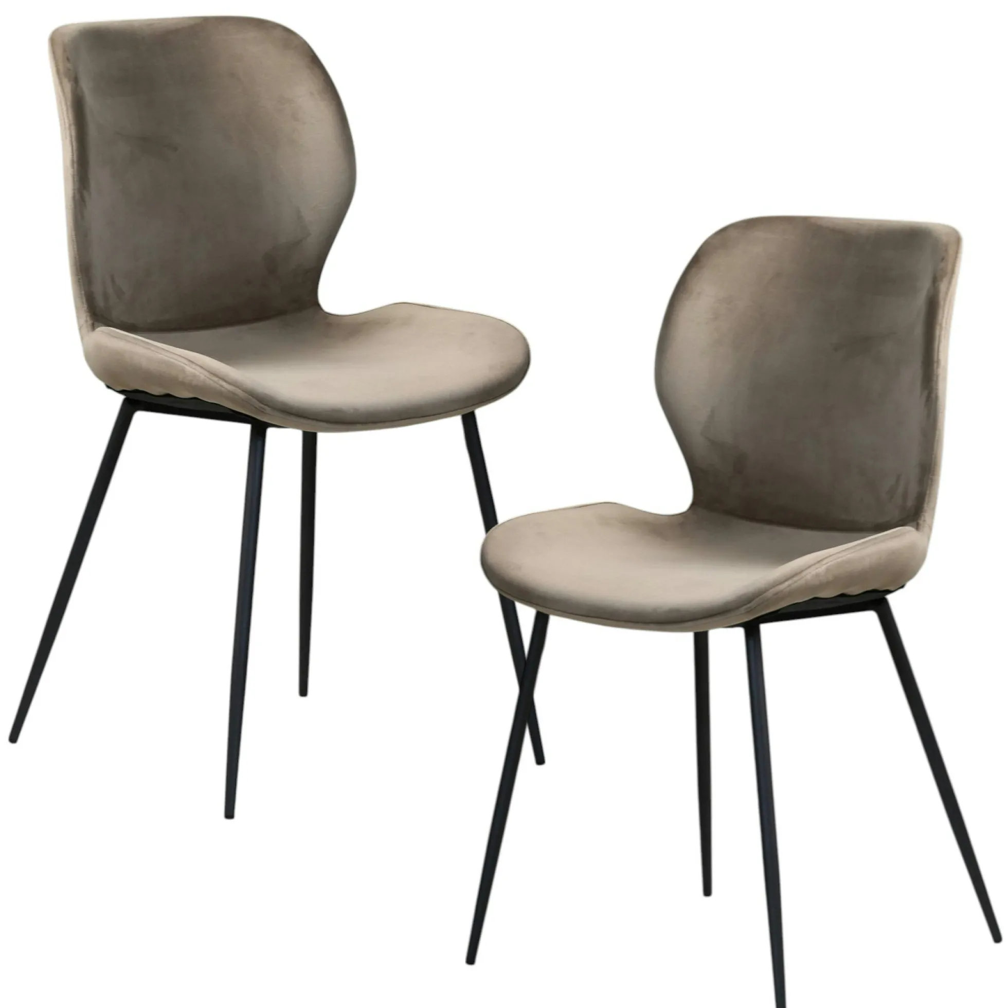 Chaise en velours gris style moderne (lot de 2) MELBOURNE