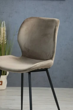 Chaise en velours gris style moderne (lot de 2) MELBOURNE