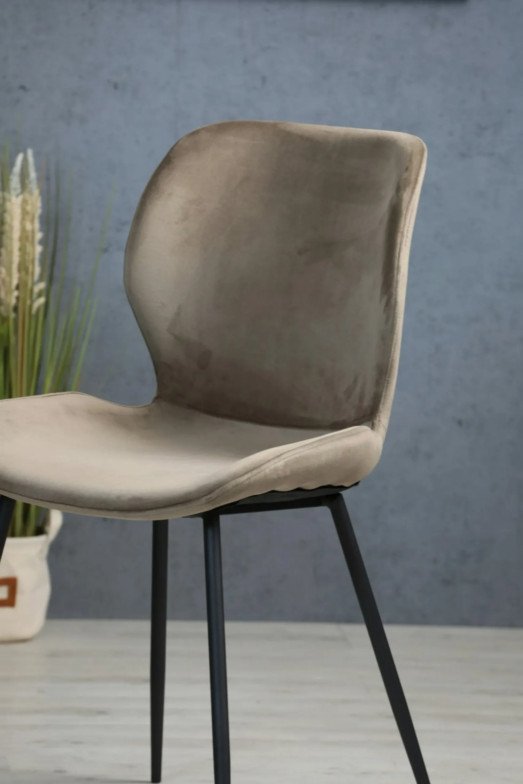 Chaise en velours gris style moderne (lot de 2) MELBOURNE