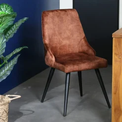 Chaise en velours havane (lot de 2) MALMOE