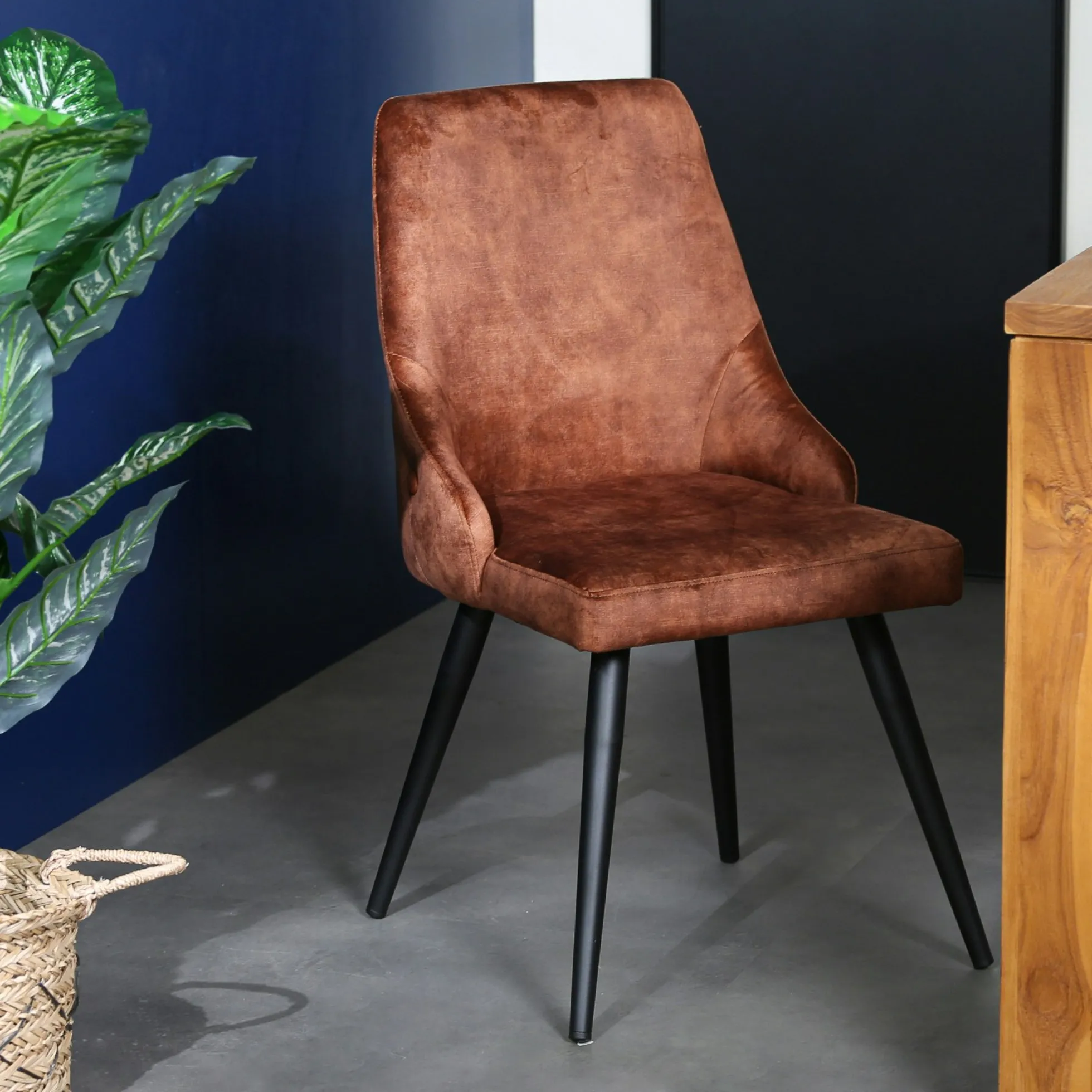 Chaise en velours havane (lot de 2) MALMOE