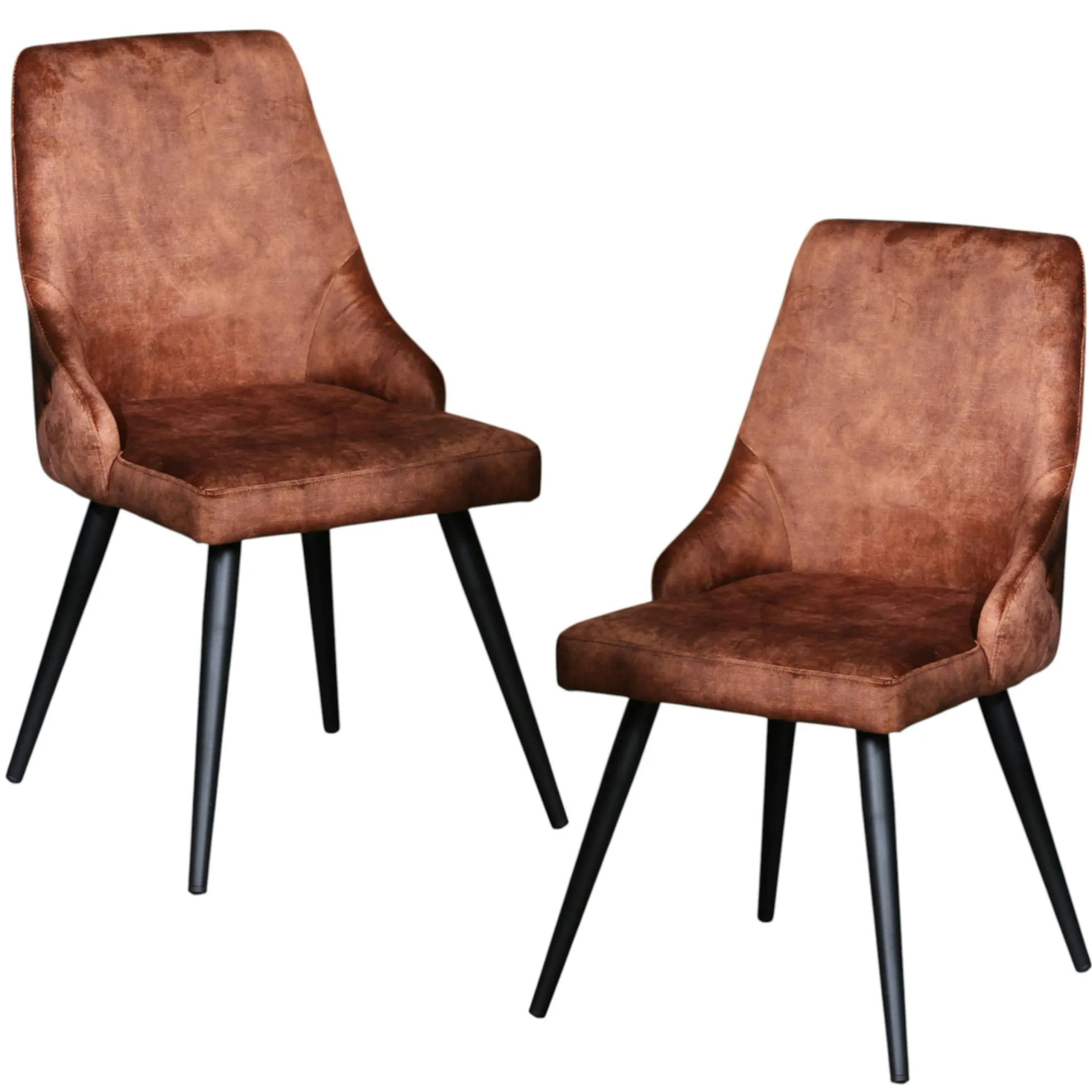 Chaise en velours havane (lot de 2) MALMOE